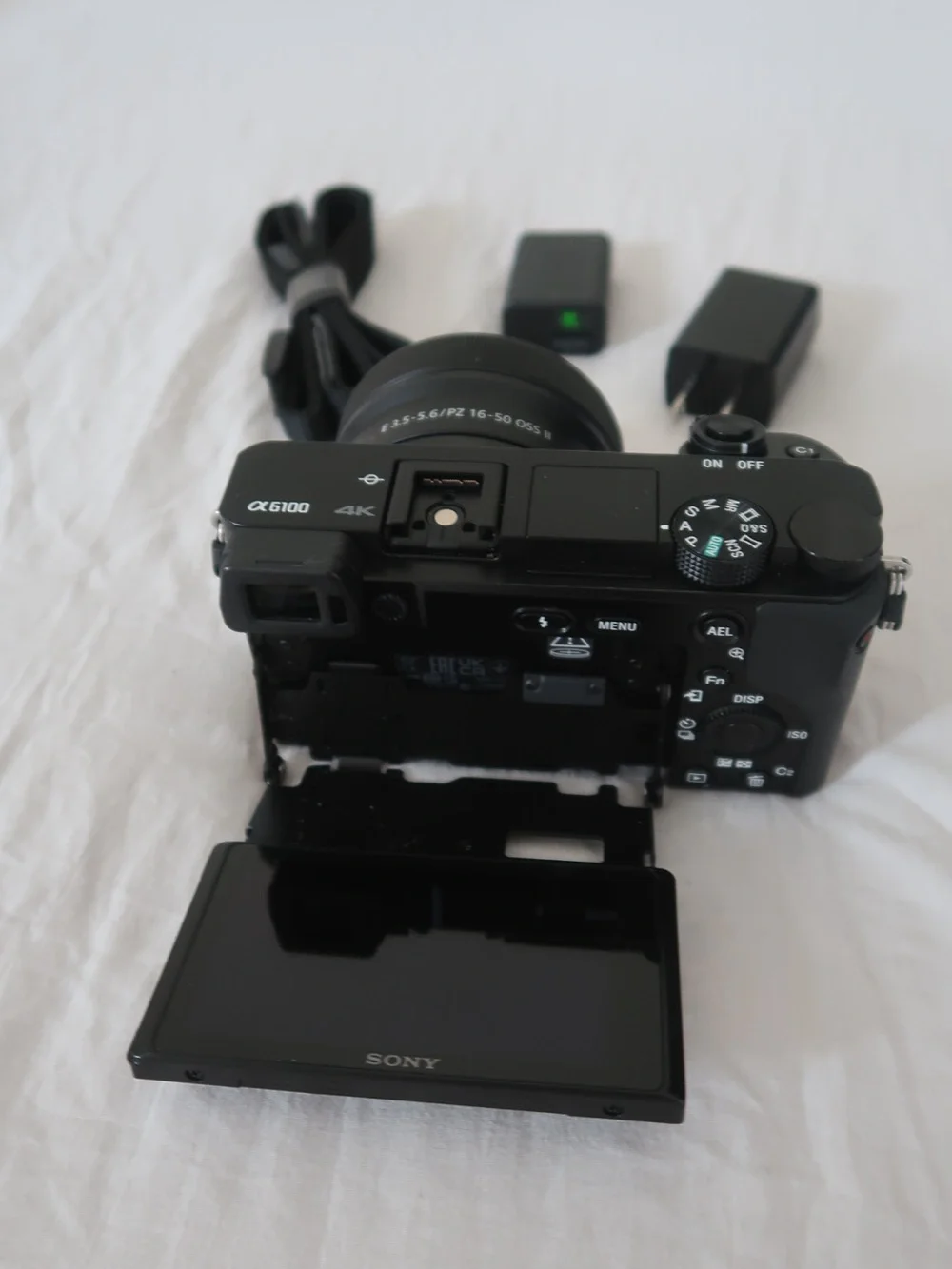 Sony Black Mirrorless Alpha Camera with 16-50mm Lens and Accessories